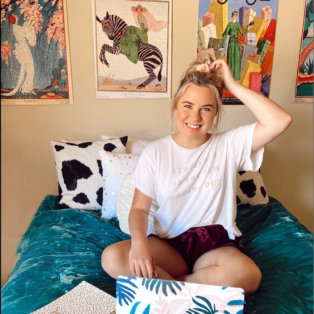 Wildfox staying in is the new going out graphic t